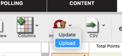 PointSolutions Results Manager upload dialog listing saved session files with checkboxes and an Upload button