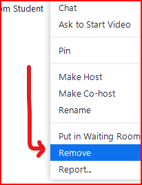 Red arrow pointing to "Remove" in menu