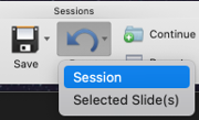 PointSolutions Reset button dropdown open with Session highlighted as the selected option