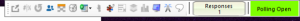 [PLACEHOLDER: PowerPoint polling toolbar overlay showing Polling Open status and a Responses counter]